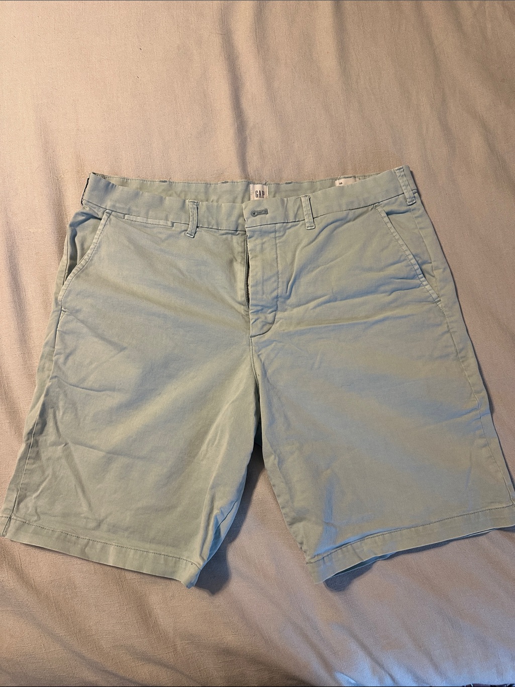 Gap Men's Pale Blue Flat Front Chino Shorts